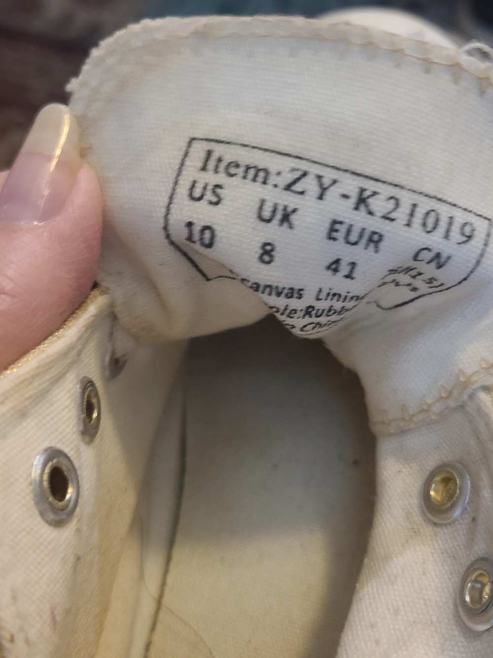 Metallic Gold Low-Top Canvas Sneakers - Picture 4 of 4